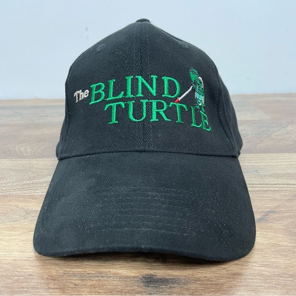 The Blind Turtle Black Baseball Hat - Picture 2 of 12